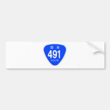国道491号線ー国道標識 バンパーステッカー