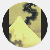 富士と昇龍, 北斎 der Fujisan und Drache, Hokusai, Ukiyo-e Sticker
