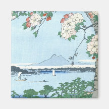 歌川広重 "隅田川水神の森真崎" Suijin Schrein, Massaki Hiroshige Kühlschrankmagnete