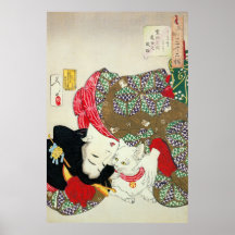 猫が好き, 芳年 I Liebe-Katzen, Yoshitoshi, Ukiyoe Posterdrucke