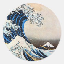 神奈川沖浪裏, 北斎 große Welle, Hokusai Runde Aufkleber