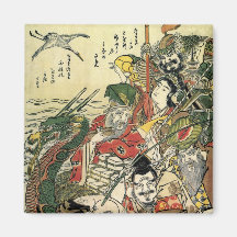 葛飾北斎 sieben Götter des Glücks Hokusai Magnete