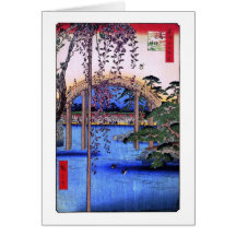 藤と太鼓橋, 広重 Glyzinien und gewölbte Brücke, Hiroshige Karten