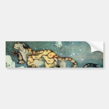 雪中虎図, 北斎 Tiger im Schnee, Hokusai Autosticker