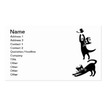 039 U. 007 SCHWARZE KATZEN-HAUSTIER-TIER-NIEDLICHE VISITENKARTEN