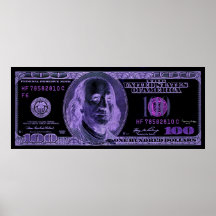 100 Dollar, Kunst-Unterzeichnung BW Plakate