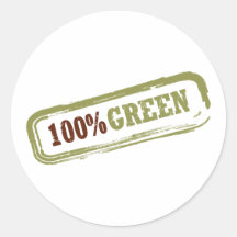 100% grüner Aufkleber
