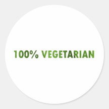 100 PROZENT-VEGETARIER RUNDER AUFKLEBER