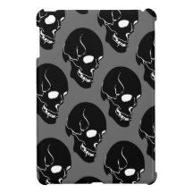 10262006 BLACK DEADLY EMO SKULL GRAPHIC LOGO ICON iPad MINI COVER