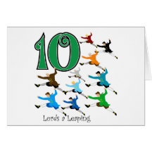 10 Lords Leaping Grußkarte