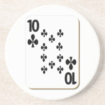 10 of Clubs Playing Card Coasters