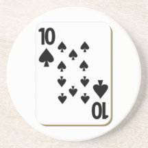 10 of Spades Playing Card Drink Coasters