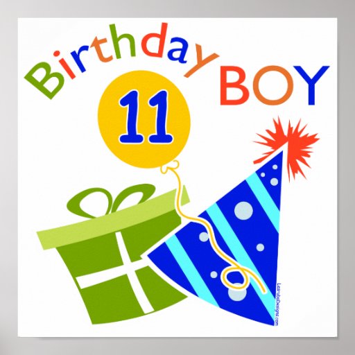 11. Geburtstag GeburtstagsJunge Plakat Zazzle