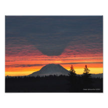 11X14 der Mount Rainier und sein Schatten Photodruck