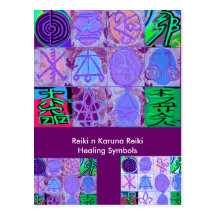 12 Reiki n Karuna Reiki Zeichen - Postkarte