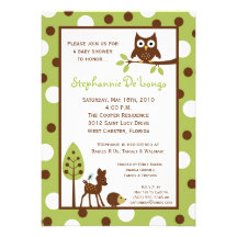 12x18 Forrest Waldtierbaby-Duschen-Einladung