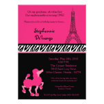 12x18 Girly rosa Pudel-Paris-Geburtstags-Einladung