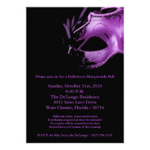12x18 Halloween-Maskerade-Ball-Masken-Einladung