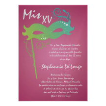 12x18 Maskerade Quinceanera Geburtstags-Einladung