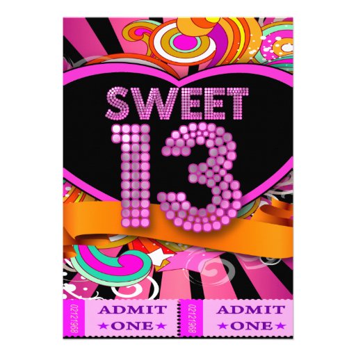 13. Bonbon 13 GeburtstagsPartyKartenAufnahme 12,7 X 17,8 Cm Einladungskarte Zazzle
