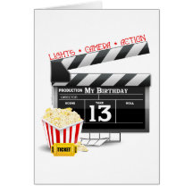 13. Geburtstags-Film-Party Grußkarte