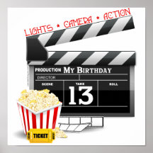 13. Geburtstags-Film-Party Posterdrucke
