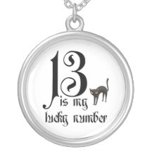 13 ist meine Glückszahl+schwarze Katze Amulett