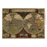 1595 Vintage Weltkarte durch Jodocus Hondius