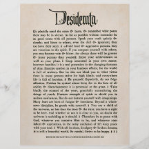 1692 Desiderata - Pergamentblickpapier, 25 Blätter Bedruckte Flyer