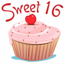 16. Geburtstags-kleiner Kuchen des Bonbon-16 Photoausschnitt