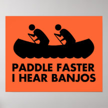 $17,95 Paddel schneller höre ich Banjo-Plakat
