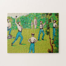 1868 Vintages Baseball-Kragen-Logo Puzzle