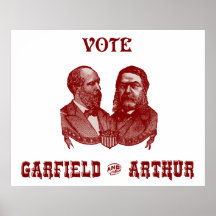 1880 Abstimmung Garfield und Arthur, rot Plakatdruck