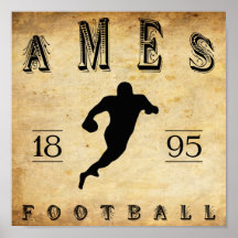 1895 Ames Iowa Football Poster