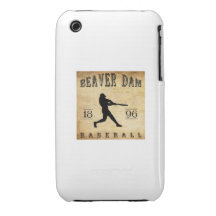 1896 Biber-Verdammungs-Wisconsin-Baseball iPhone 3 Case-Mate Hüllen