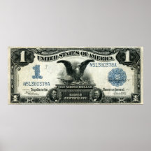 1899 ein silbernes Zertifikat Dollar US Plakate