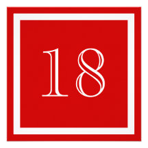 18. Geburtstags-Party Einladung - Rot