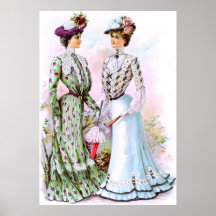1901 Vintage Kleider Plakatdrucke