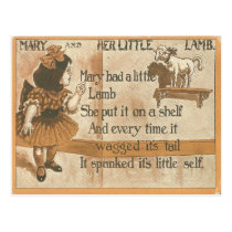 1905 Vintage Mary und ihre Lamm-Reim-Postkarte postkarten