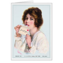 1914!! "GERADE FÜR SIE" VALENTINSGRUSS-GRUSS KARTE