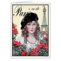 1914! "PARIS IN THE SUMMER" CUSTOM FRENCH GREETING CARDS