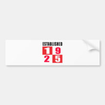 1925 Birthday Designs Bumper Stickers