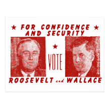 1940 Abstimmung Roosevelt + Wallace, rot Postkarten