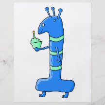1. Geburtstags-Cartoon, im Blau und im Grün Personalisierte Flyer