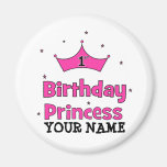 1. Geburtstags-Prinzessin!  mit rosa Krone Magnete