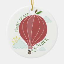 1. Grad-Lehrer-Heißluft-Ballon Apple Ornament