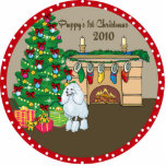 1. Verzierung 2010 des Pudel-Welpen Weihnachts Fotofigur