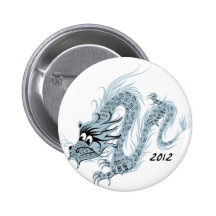 2012 Chinesisches Neujahrsfest, das Jahr des Drach Anstecknadelbutton