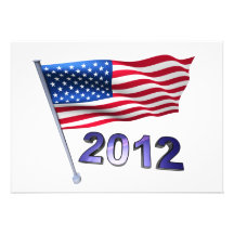 2012 mit USA-Flagge Personalisierte Einladungskarten