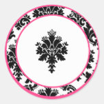 20 - 1,5" Umschlag Aufkleber-heißes Rosa-Schwarz-D